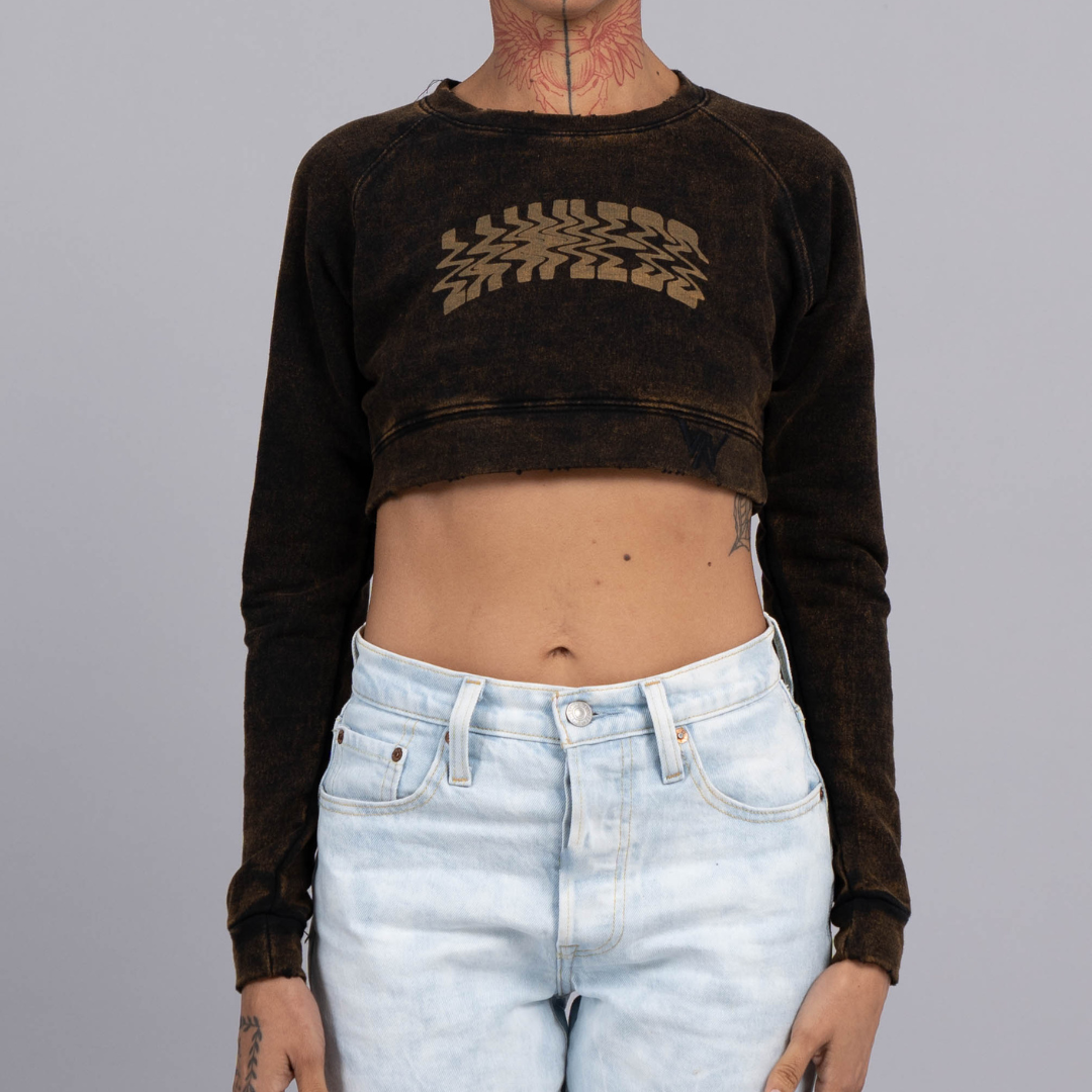 DISTORTION CROP TOP SWEATSHIRT