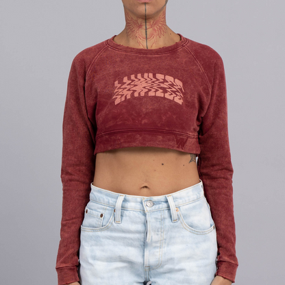 DISTORTION CROP TOP SWEATSHIRT